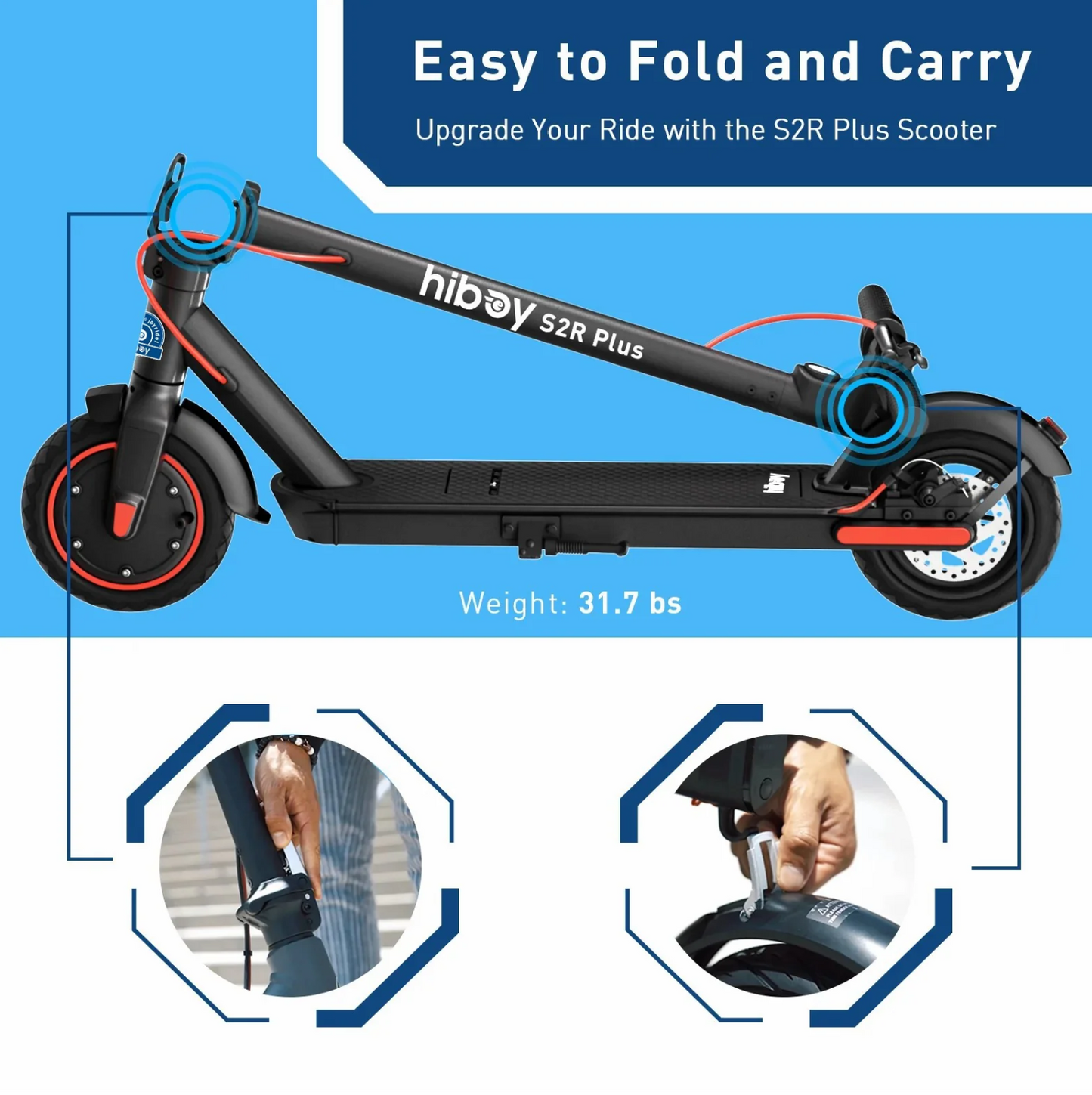 Hiboy S2R Plus Electric Scooter with Removable Battery