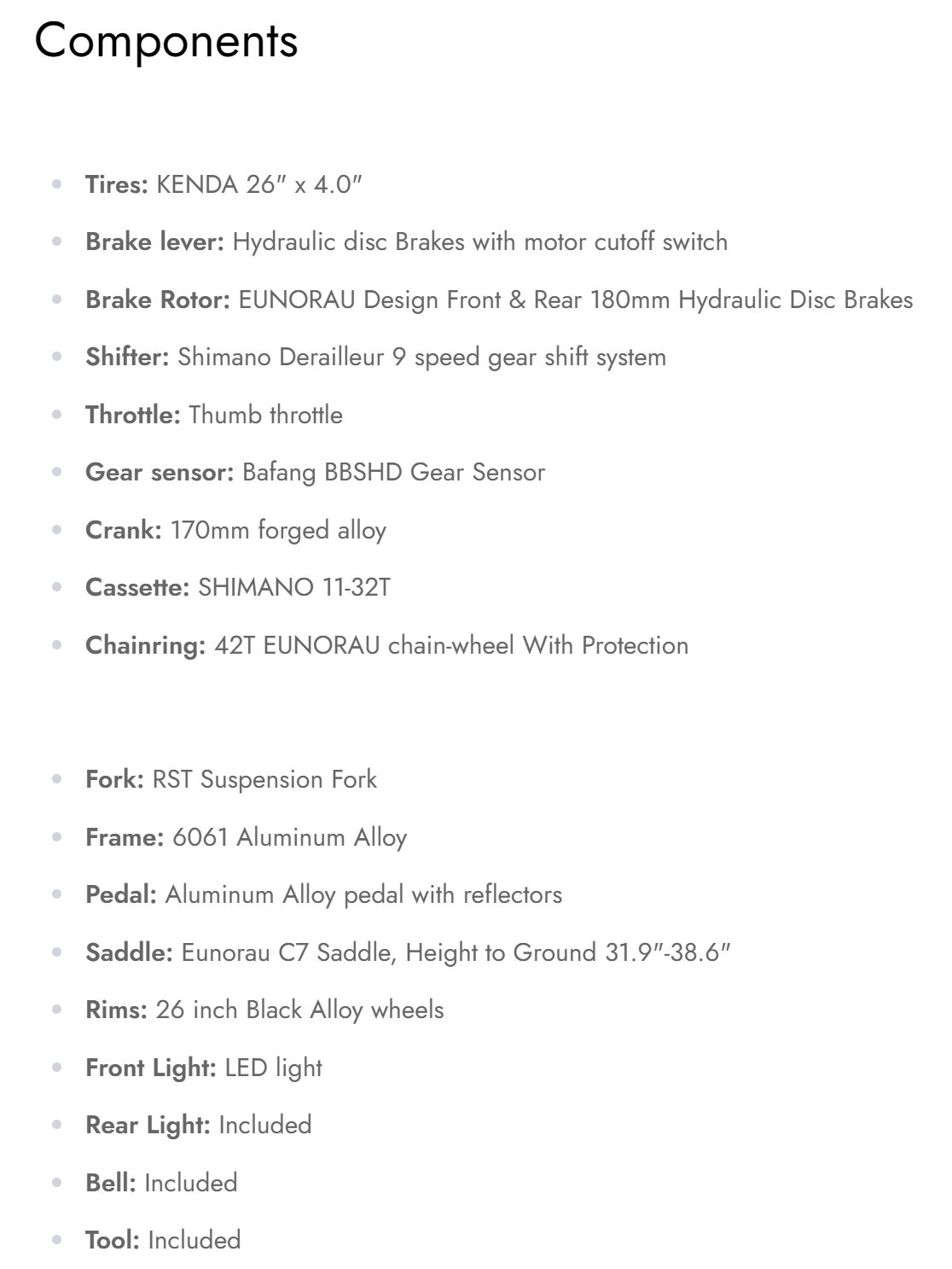 Eunora Ebike FAT-HD 2.0